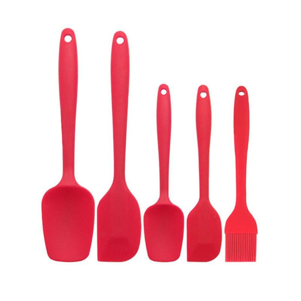5pcs Multifunctional Silicone Cake Cream Scraper Butter Brush Mixer